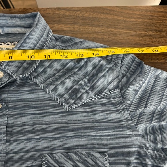 PANHANDLE western Blue Striped Shirt S - Picture 9 of 11